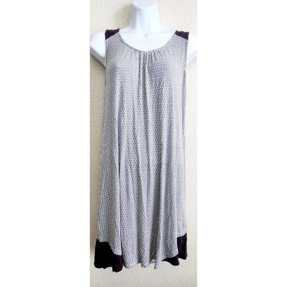 Ellen Tracy Black White Circle Print Sleeveless Mini Dress Small Lightweight - Picture 1 of 5